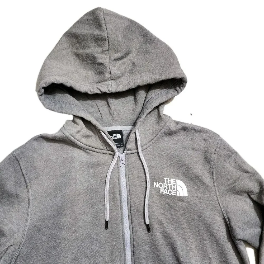 THE NORTH FACE Sweater Mens Medium Gray Full Zip Essential Hoodie Hiking Outdoor